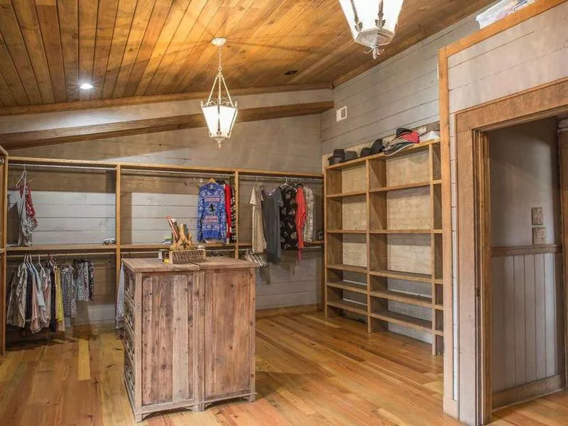 Rustic master closet