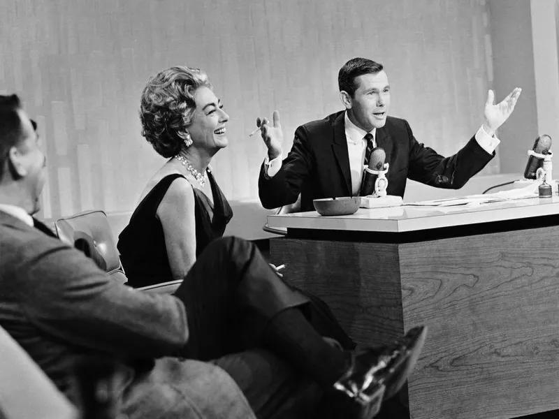 Johnny Carson with Joan Crawford on his first 