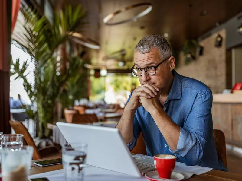 Man working on laptop