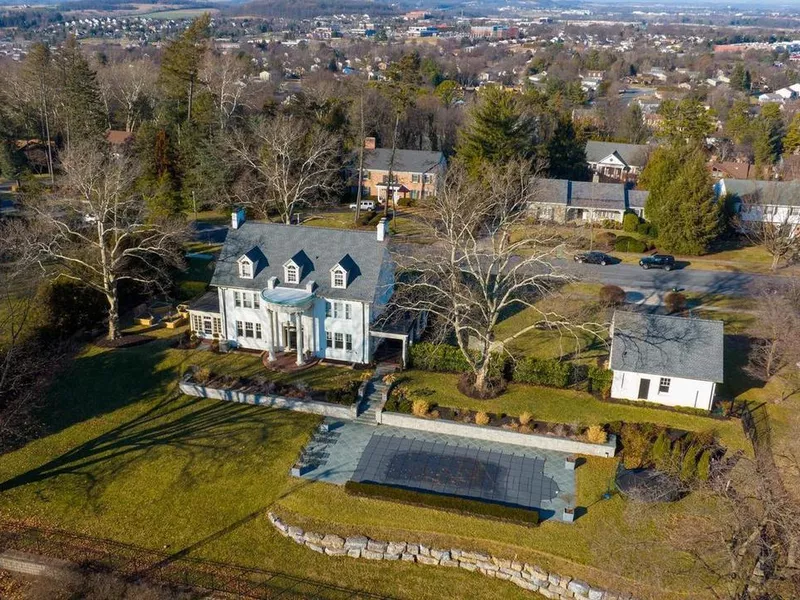 Aerial view of the yard