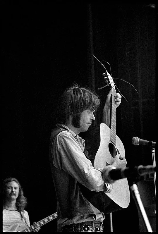 Neil Young on stage with David Crosby