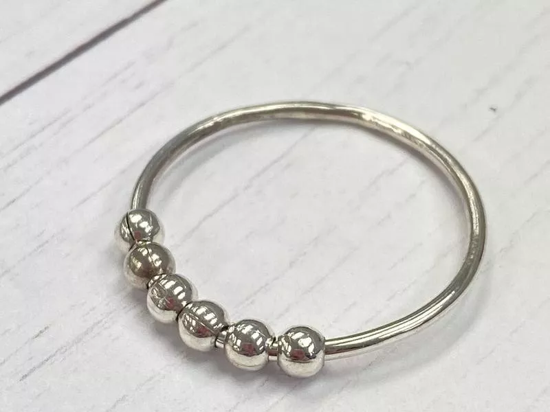 Silver Anxiety Ring for Adults with Anxiety