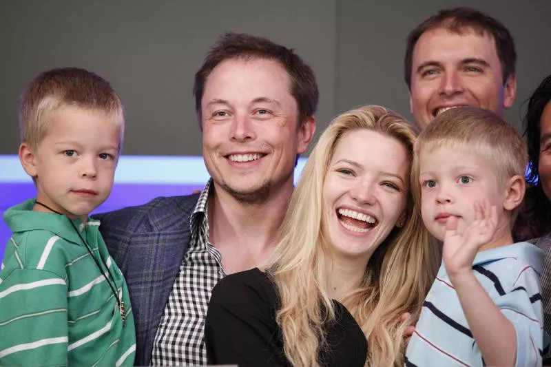 Elon Musk, Talulah Riley, Griffin Musk, Xavier Musk