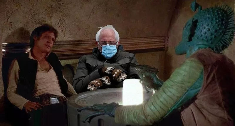 Bernie Sanders, Han Solo and Greedo in 