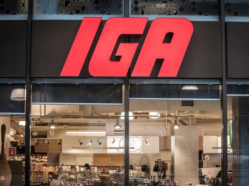 Entrance of an IGA Supermarket