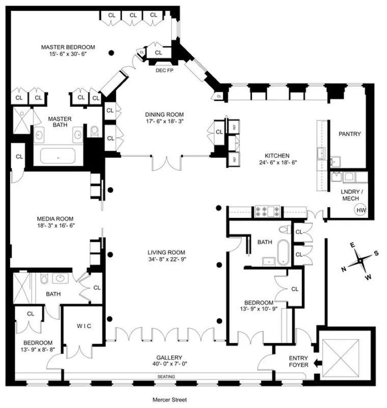 NYC loft floorplan