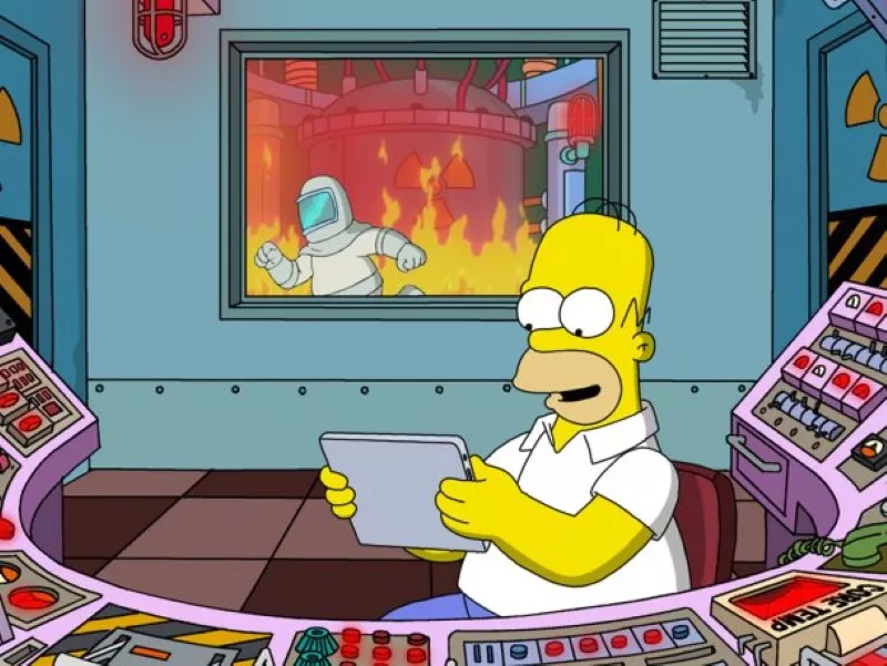 Homer working at the power plant