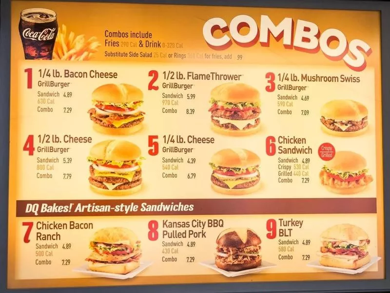 Dairy Queen menu