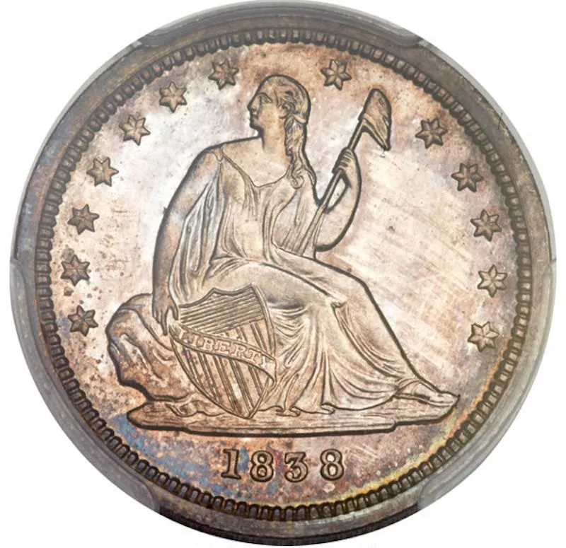 Proof 1838 Seated Liberty Quarter