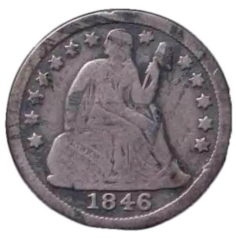 1846 Seated Liberty Dime