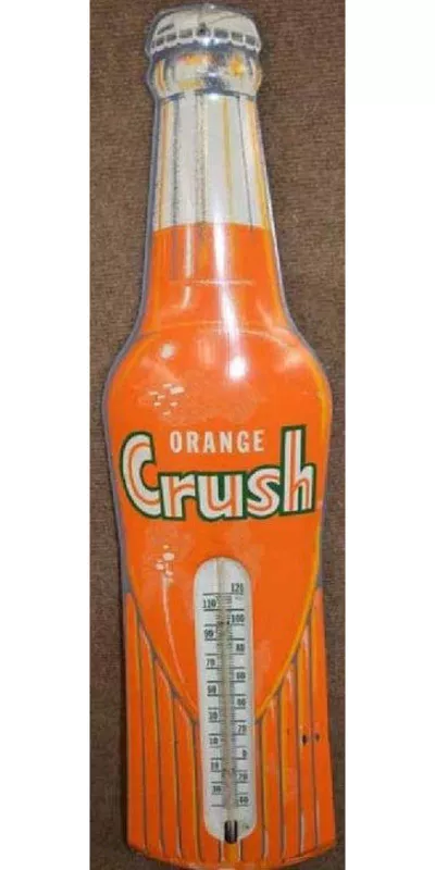 Orange Crush Tin Thermometer Sign advertising sign