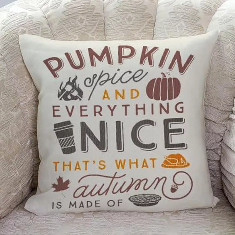 Pumpkin spice pillow cover