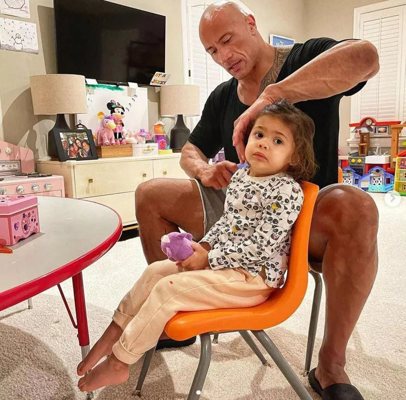 Dwayne Johnson with daughter