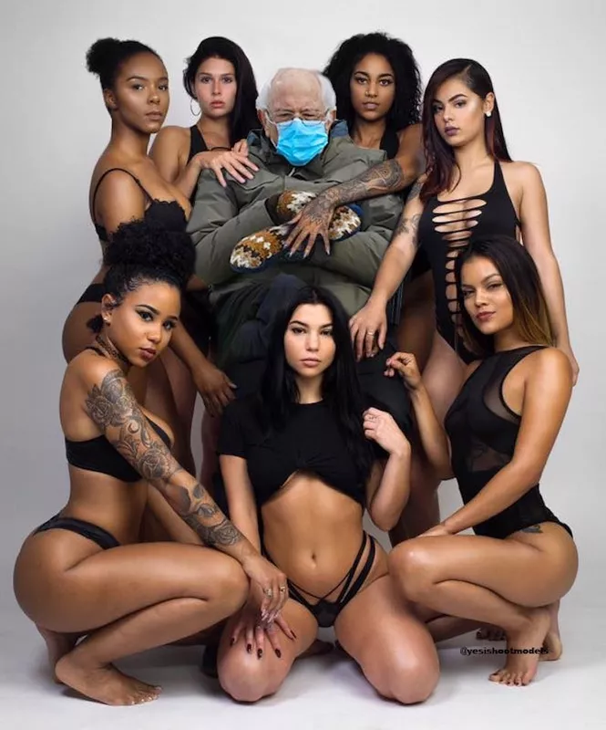 Bernie Sanders and models