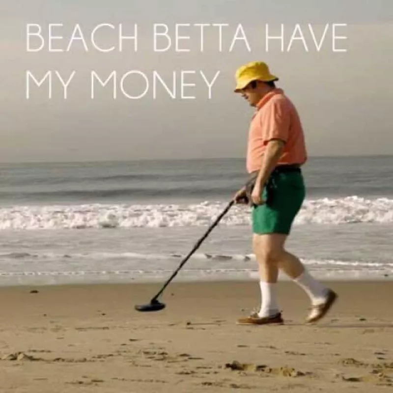 Metal detector at beach