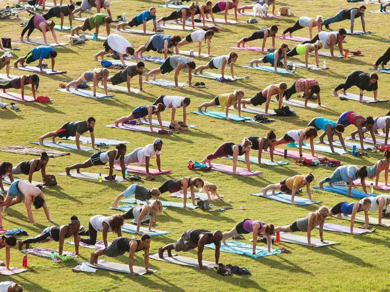 Yoga outside group