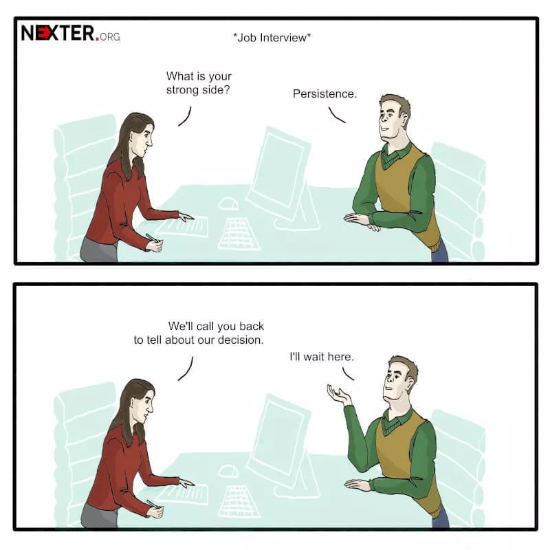 Persistence at the job interview