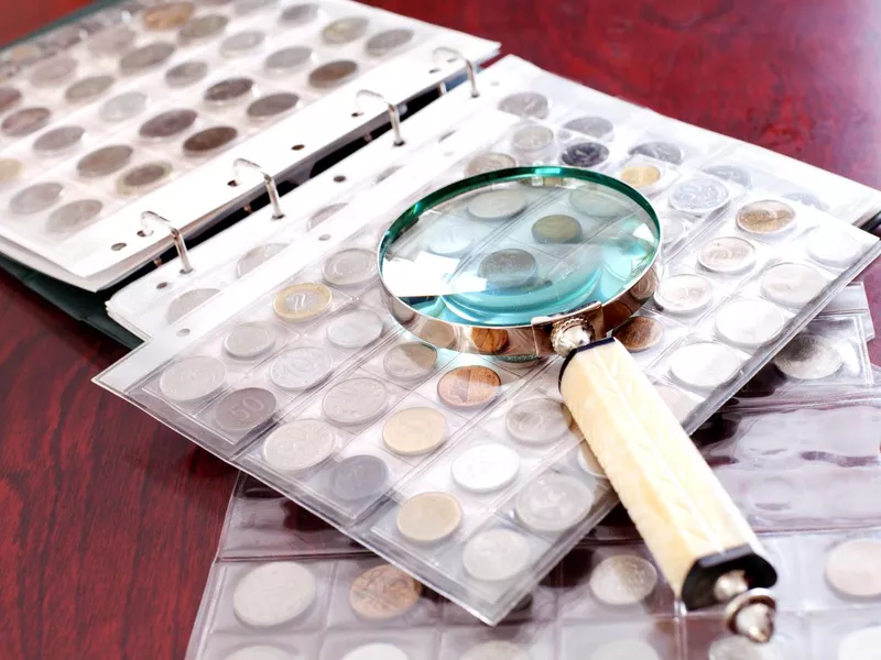 Coin Collection on the table