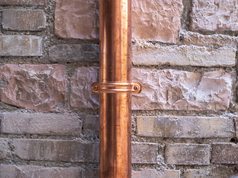 Copper downspout