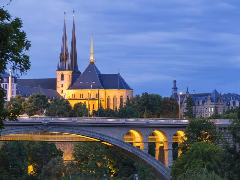 Luxembourg City Center at night