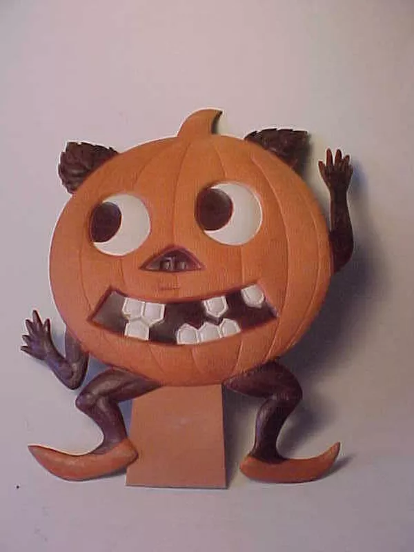 Rare Vintage Halloween Embossed Jack-O'-Lantern