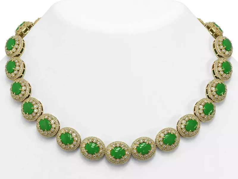 Jade and Diamond 14k Necklace