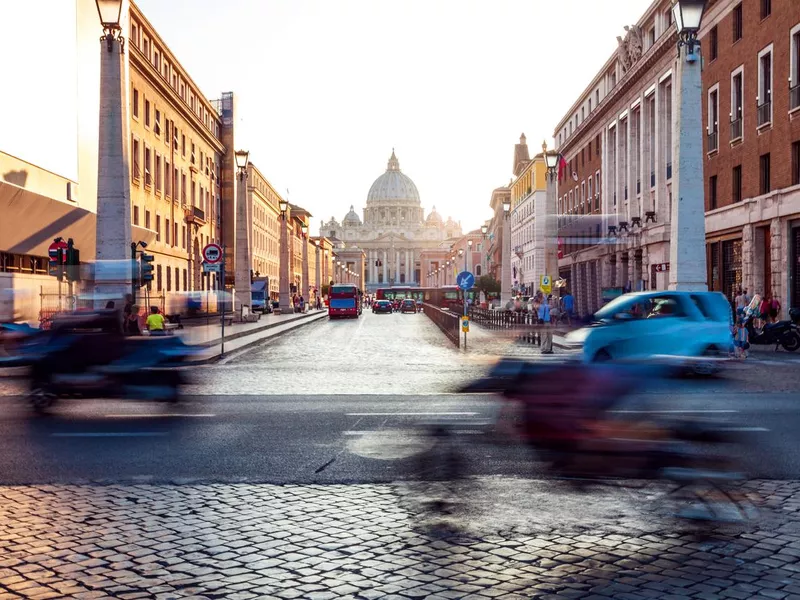 Beautiful sunset in Rome