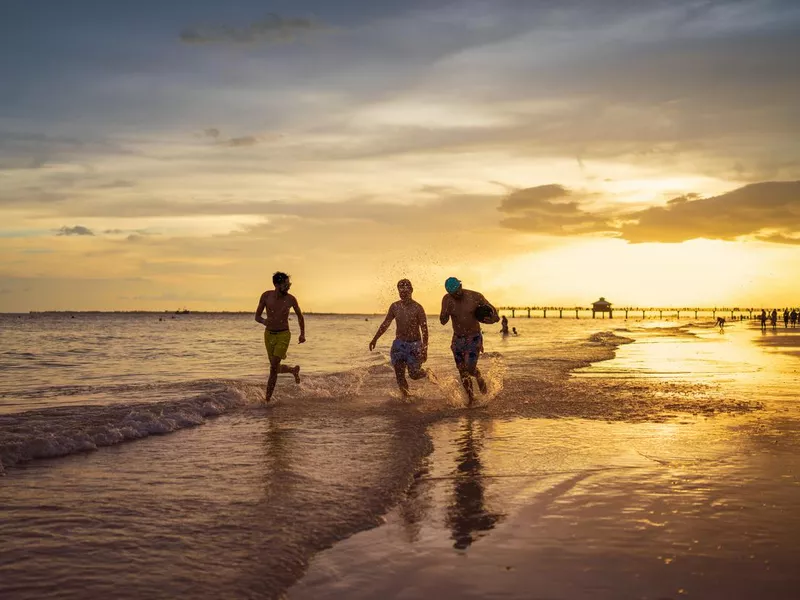 Running on the beach in Florida