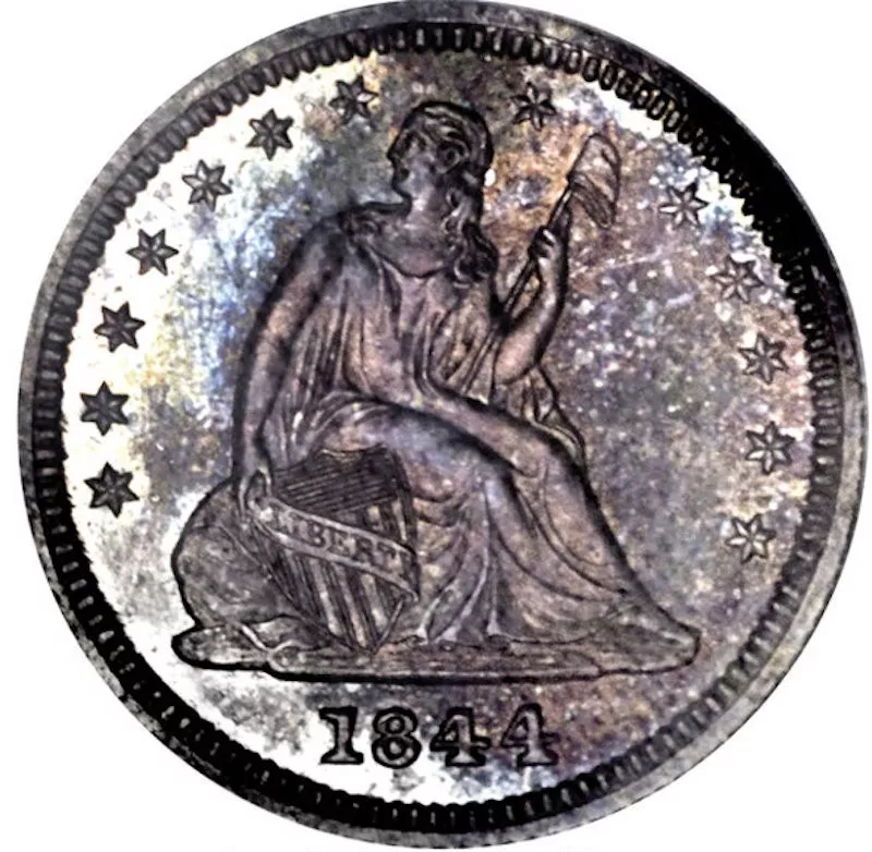 1844 Proof Liberty Seated Quarter