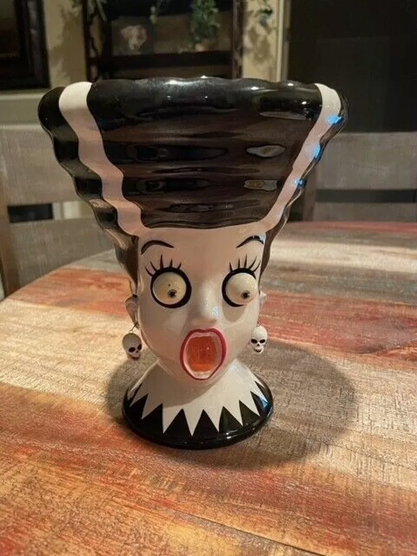 Rare Dept. 56 Bride of Frankenstein Bowl/ Vase