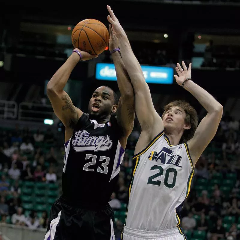 Marcus Thornton and Gordon Hayward in action