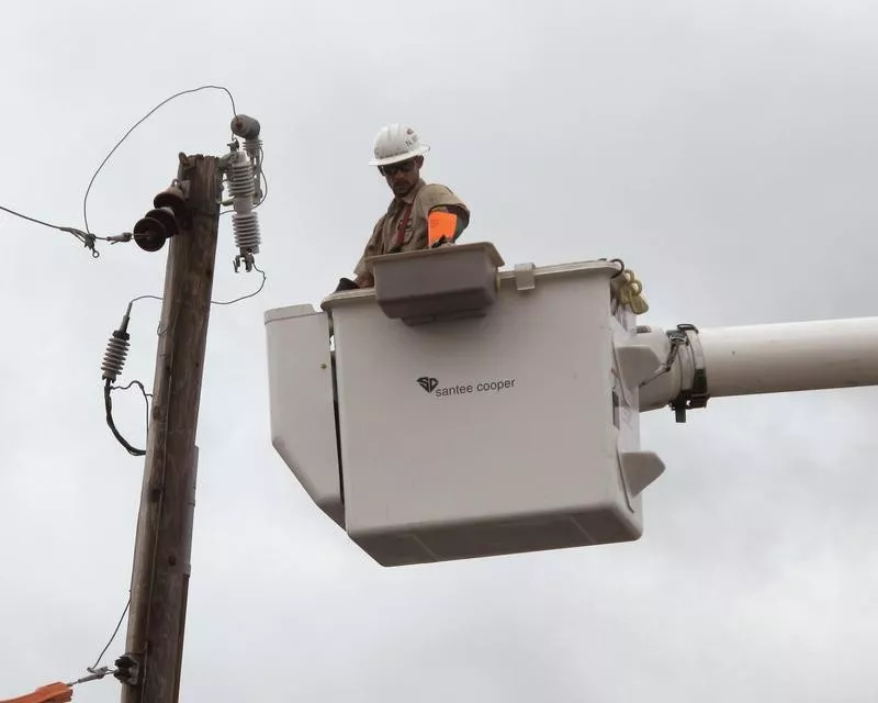 Power line worker