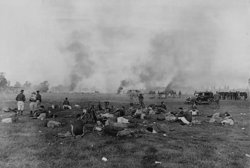 Burned tents of Bonus Marchers