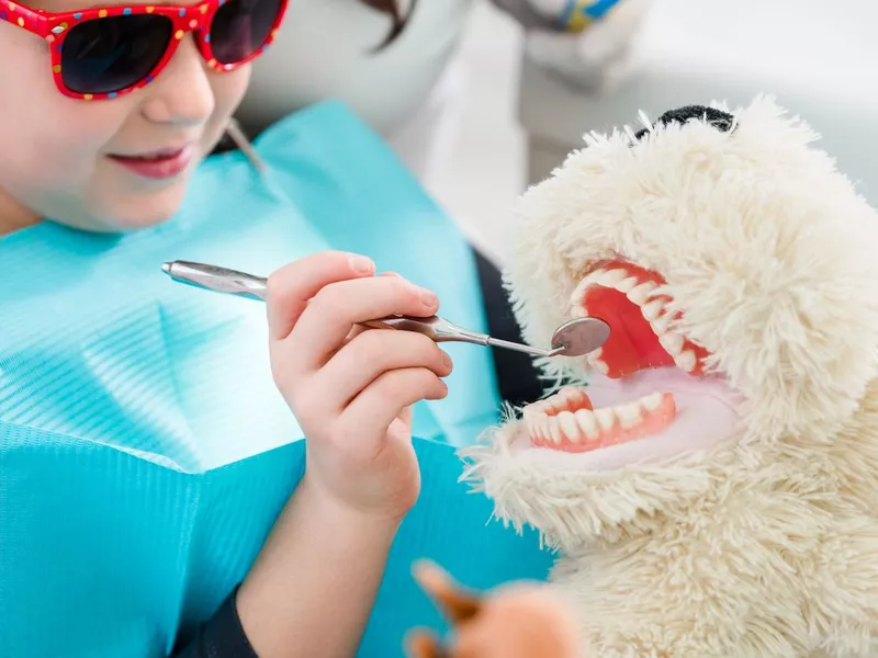 Child at dentist office