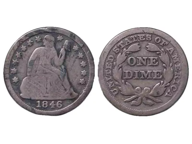 1846 Seated Liberty Dime