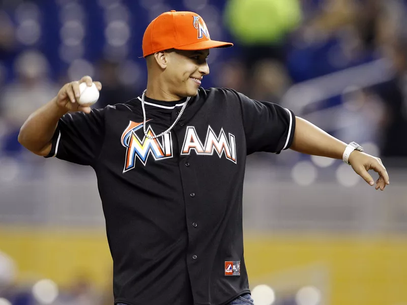 Daddy Yankee at a Miami Marlins baseball game in 2012