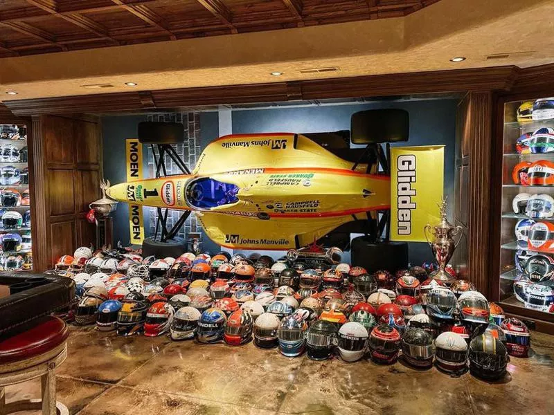 Tony Stewart's helmet collection