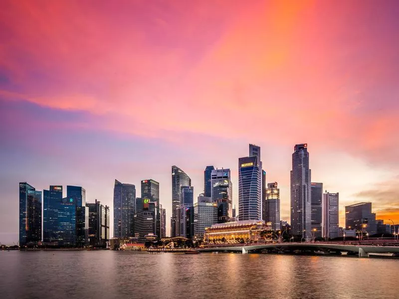 Singapore Skyline at Sunset