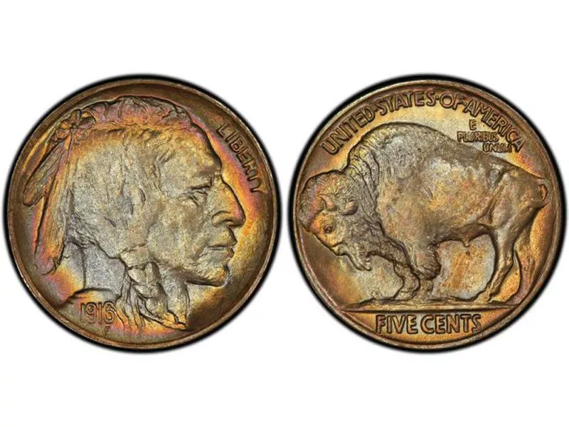 1916-D Buffalo Nickel — Doubled Die Obverse