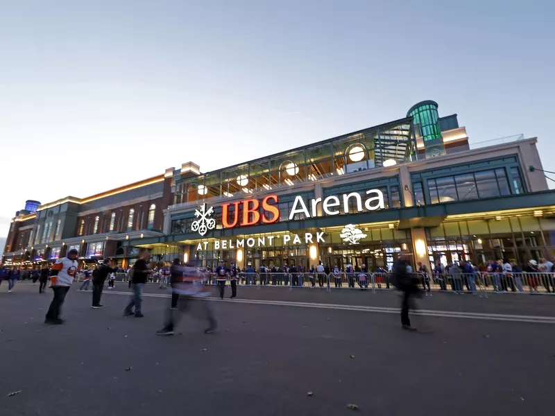 Fans wait to get in new UBS Arena