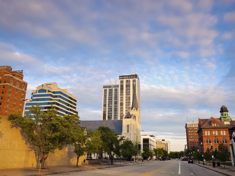 Panorama of Peoria at sunset