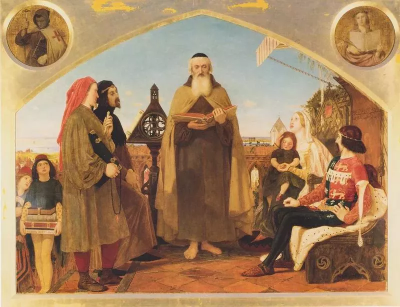 John Wycliffe reading his translation of the Bible to John of Gaunt