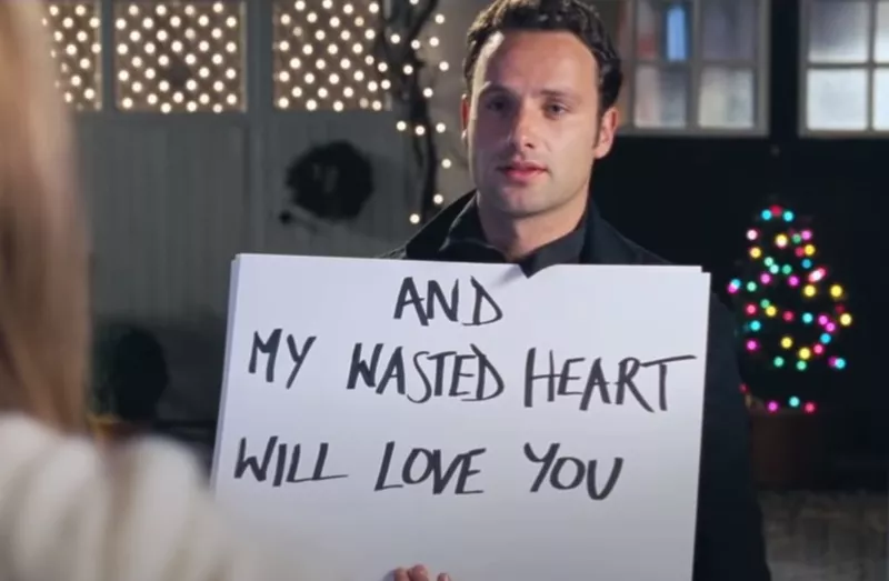 Love Actually cue cards