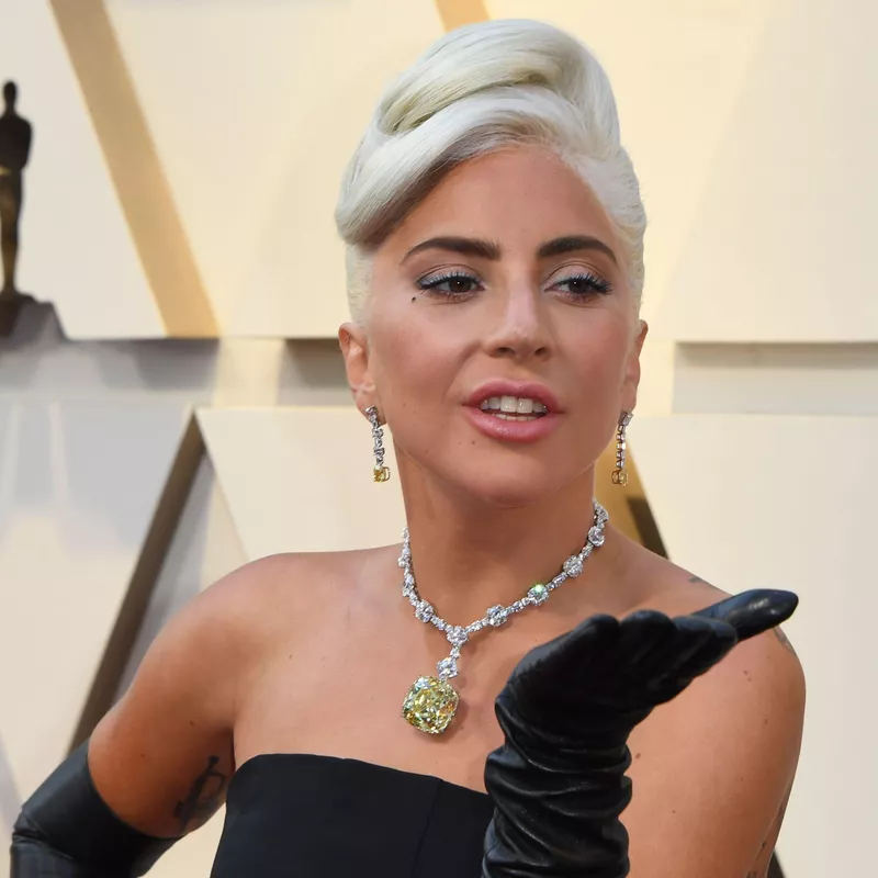 Lady Gaga wearing Tiffany Yellow Diamond