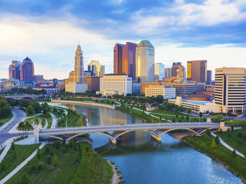 Columbus, Ohio with the Scioto river