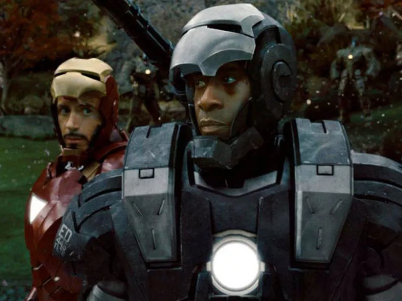 Robert Downey Jr. and Don Cheadle in Iron Man 2