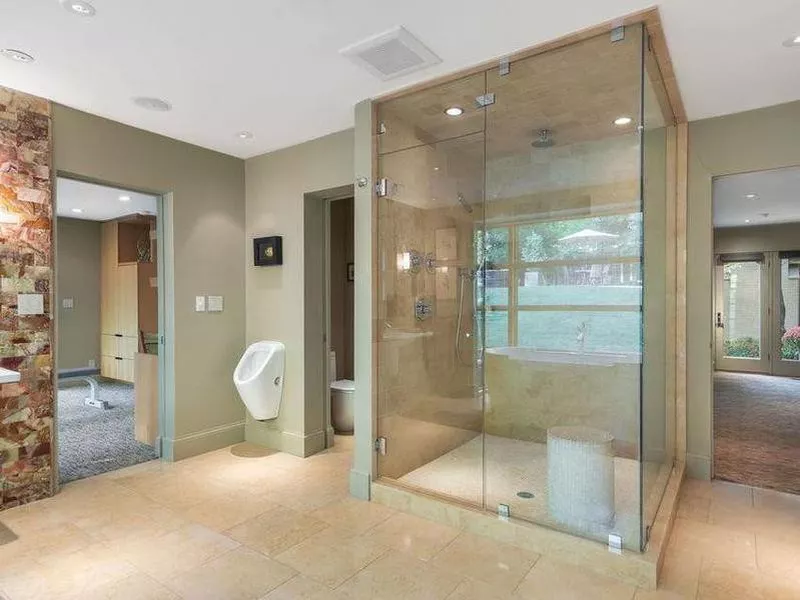 Master bathroom with urinal