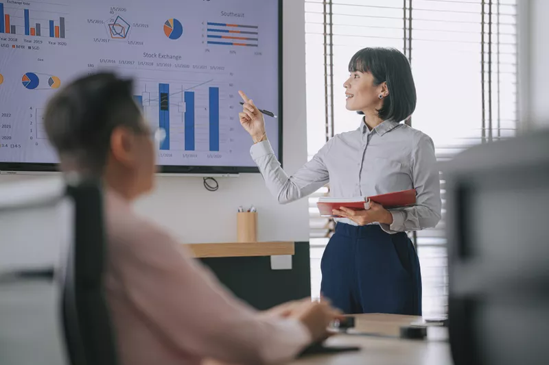 Woman giving a presentation