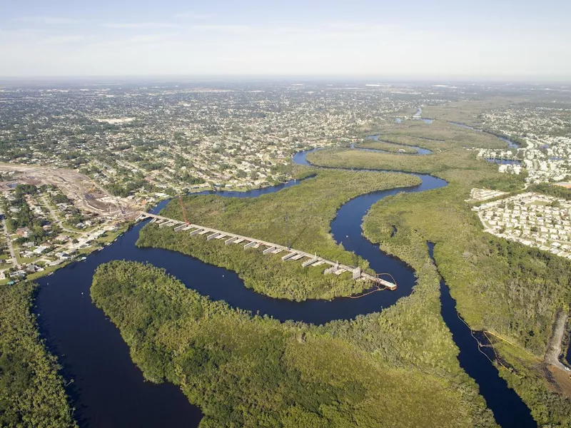 Aerial View of the St. Lucie River - Crosstown Parkway Extension Project