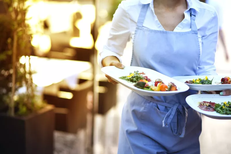 Waitress at work